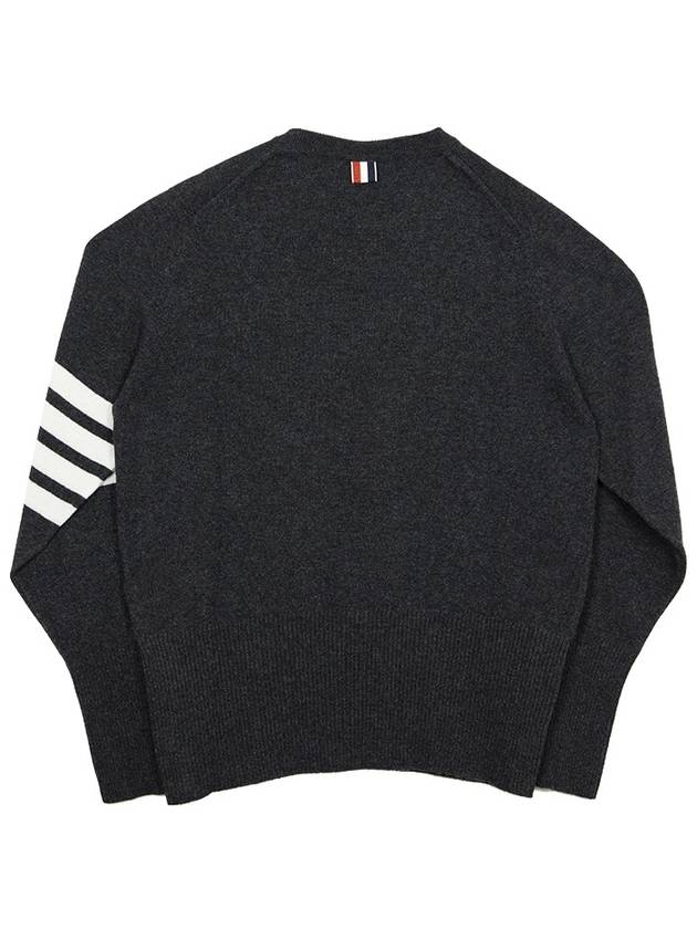 Diagonal Classic Cashmere Knit Top Dark Grey - THOM BROWNE - BALAAN 3