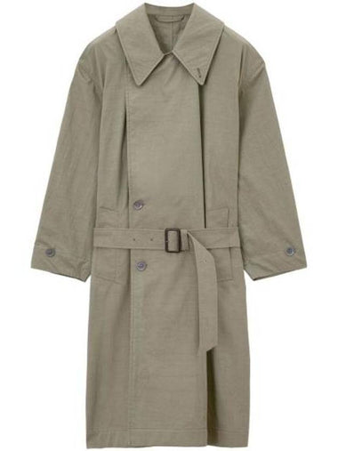 Tibetan Tumbled Cotton Trench Coat Light Olive - LEMAIRE - BALAAN 1