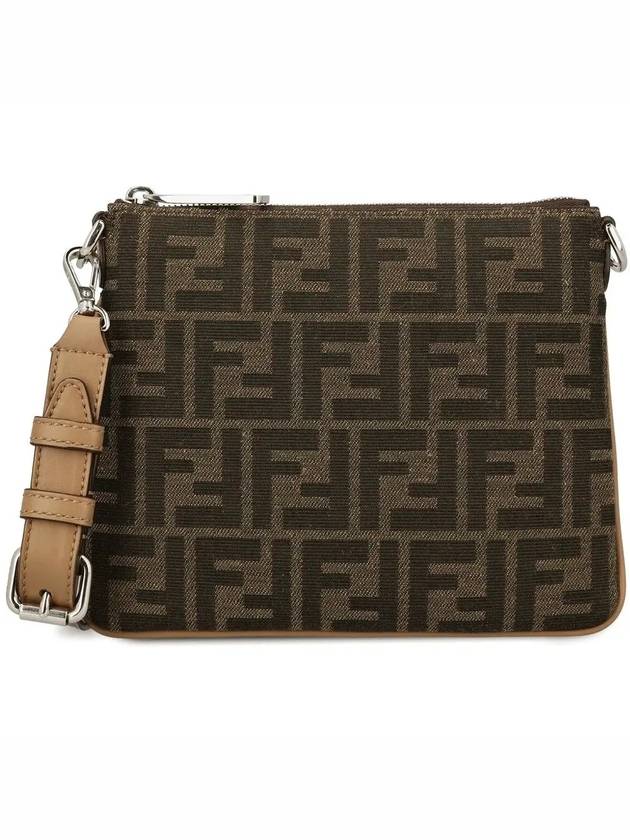 After FF Jacquard Cross Bag Brown - FENDI - BALAAN 3