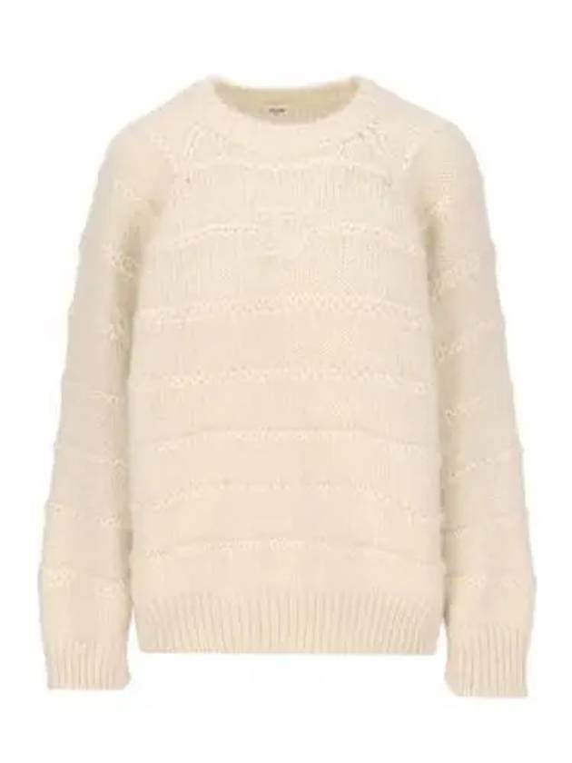 Triomphe Mohair Blend Knit Top Beige - CELINE - BALAAN 2