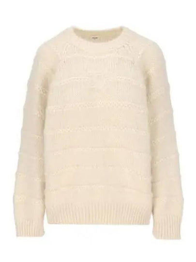 Triomphe Mohair Blend Knit Top Beige - CELINE - BALAAN 2