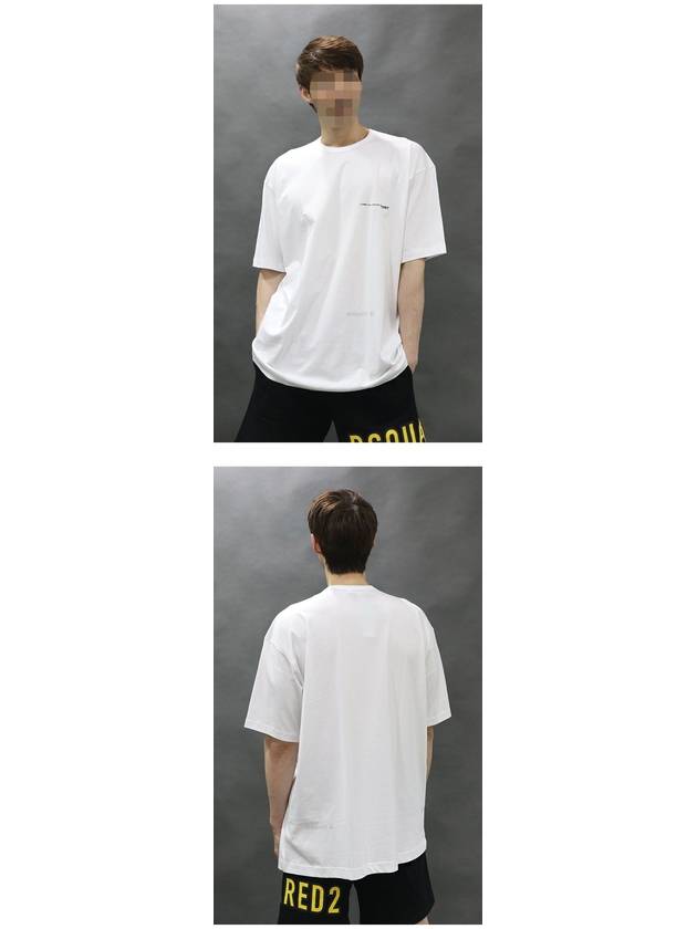 Oversized Signature Logo Short Sleeve T-Shirt White - COMME DES GARCONS - BALAAN 4