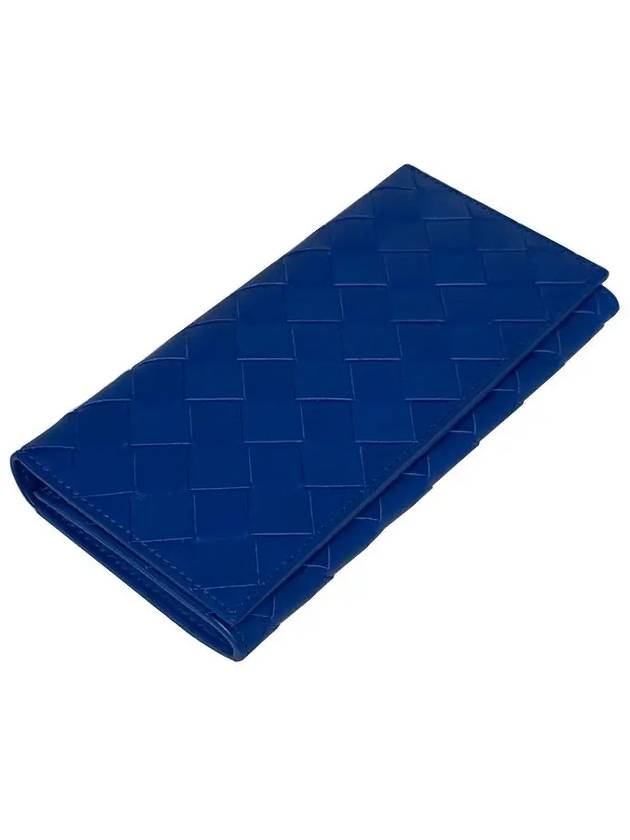 Intrecciato Calfskin Long Wallet Cobalt Blue - BOTTEGA VENETA - BALAAN 4