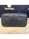 Cross New Season Vanity Bag Caviar Length Adjustable Gold Black - CHANEL - BALAAN 7