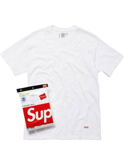 Hanes Tagless Short Sleeve T-Shirt White 3 Pack - SUPREME - BALAAN 2