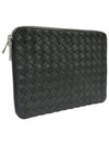 Women s 652870 Dark Green Intrecciato Document Clutch Bag - BOTTEGA VENETA - BALAAN 2