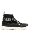 Logo Heroes Socks High Top Sneakers Black - VALENTINO - BALAAN 1