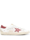 Super Star Lace Up Low Top Sneakers Red Cream White - GOLDEN GOOSE - BALAAN 1