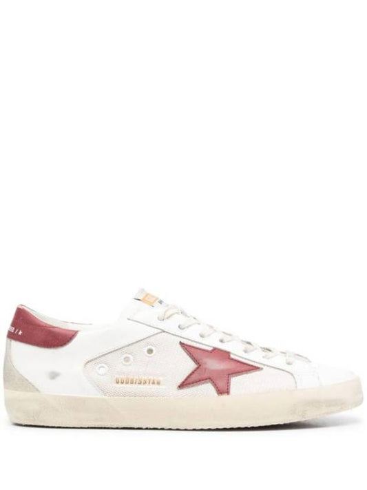 Super Star Lace Up Low Top Sneakers Red Cream White - GOLDEN GOOSE - BALAAN 1