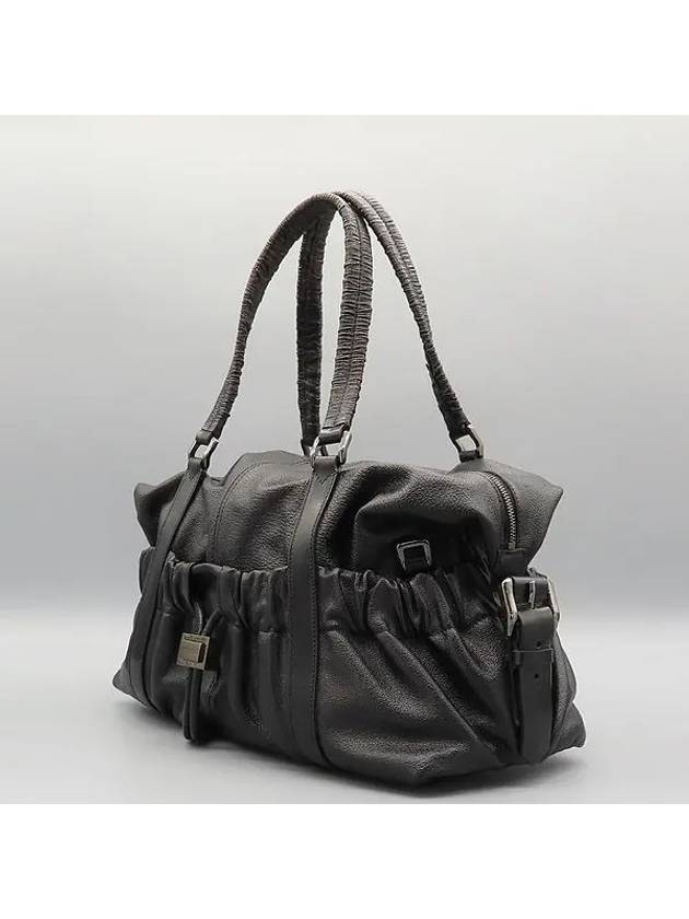 Black leather Para drawstring tote bag - BURBERRY - BALAAN 3