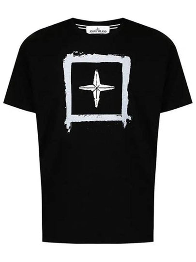 Stencil Two Logo Short Sleeve T-Shirt Black - STONE ISLAND - BALAAN 2