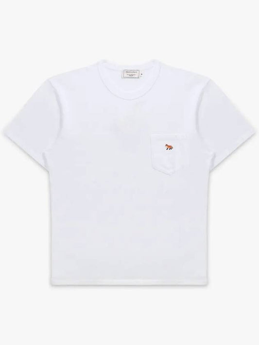 Baby Fox Patch Pocket Short Sleeve T-Shirt White - MAISON KITSUNE - BALAAN 2