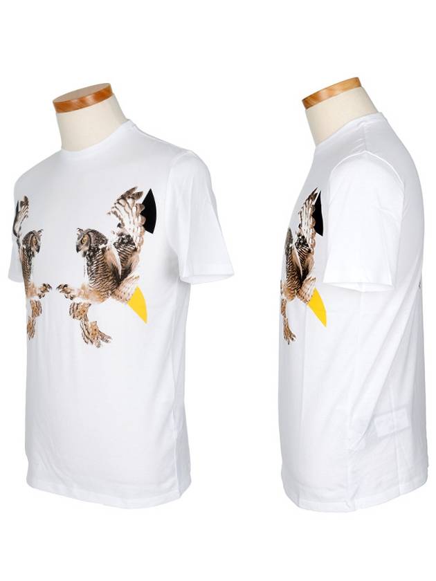 Owl Short Sleeve T-Shirt White - NEIL BARRETT - BALAAN 3