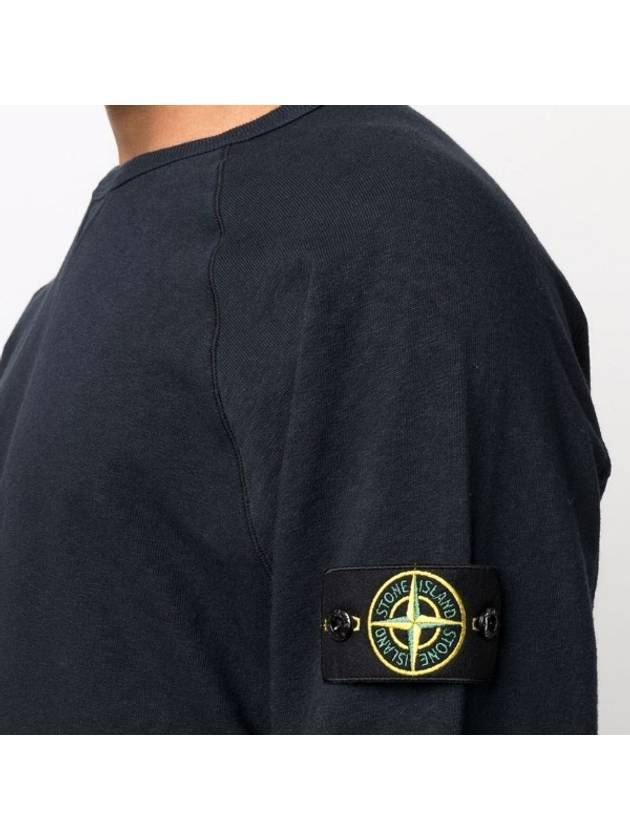 Garment Dyed Malfile Fleece Crewneck Sweatshirt Black - STONE ISLAND - BALAAN 4