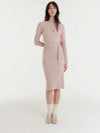 WRAP TOP SETUP RIBBED DRESS PINK - CLAIR DE SAGE - BALAAN 3