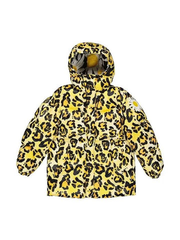 Leopard Print Quilted Hooded Jacket Yellow - MONCLER - BALAAN 1