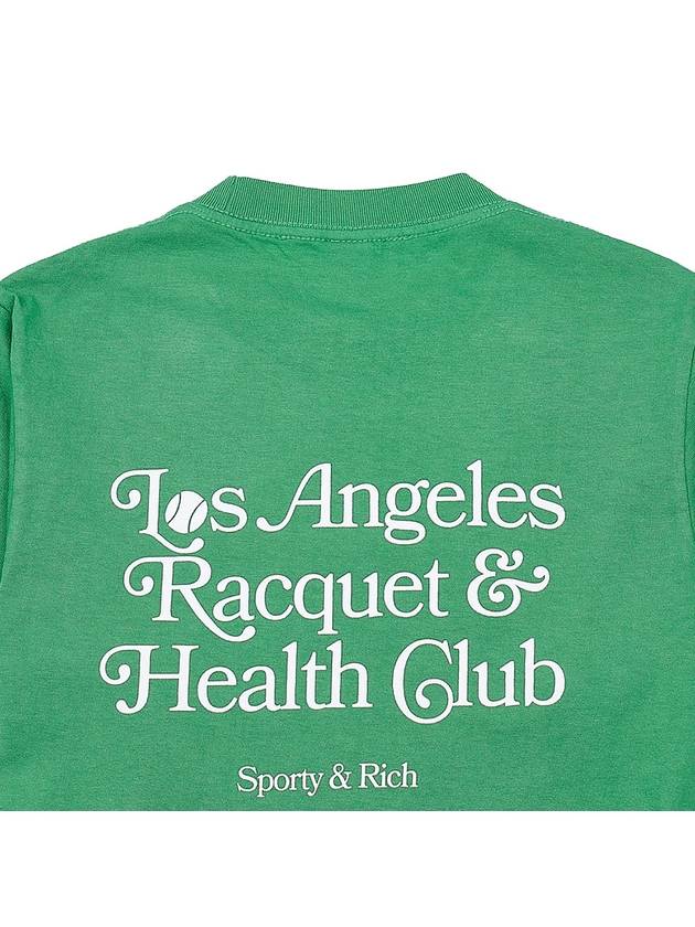 Logo cotton short sleeve tshirt LA RACQUET CLUB T SHIRT VERDE WHITE - SPORTY & RICH - BALAAN 7