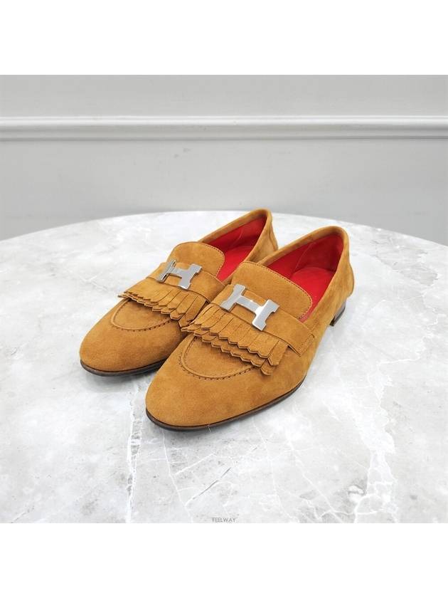 Lux You 37 5 Royal loafer suede gold silver decoration - HERMES - BALAAN 1