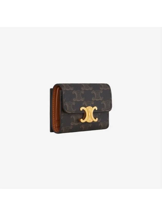 Triomphe Compact Coin Card Wallet Tan - CELINE - BALAAN 3