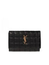 Cassandra Quilting Leather Half Wallet Black - SAINT LAURENT - BALAAN 2