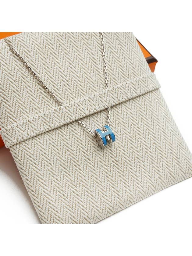 Mini Pop H Pendant Necklace Silver - HERMES - BALAAN 3