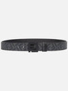 Men's Logo Double Sided Casual Leather Belt Black - FENDI - BALAAN 3