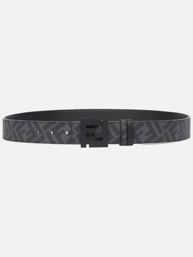 Men's Logo Double Sided Casual Leather Belt Black - FENDI - BALAAN 4