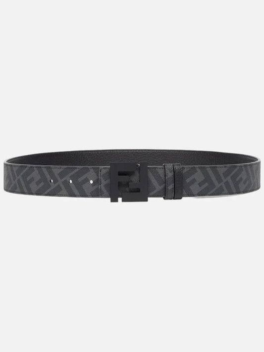Men's Logo Double Sided Casual Leather Belt Black - FENDI - BALAAN 2