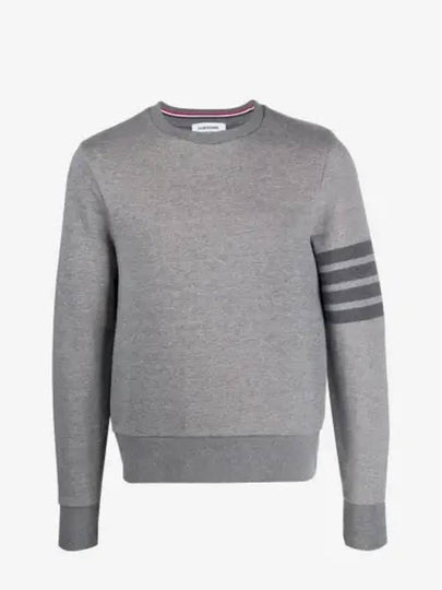 4 Bar Tonal Crew Neck Sweatshirt Grey - THOM BROWNE - BALAAN 2