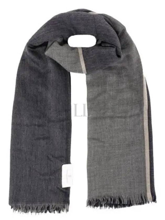 Cashmere Silk Muffler Navy - BRUNELLO CUCINELLI - BALAAN 2