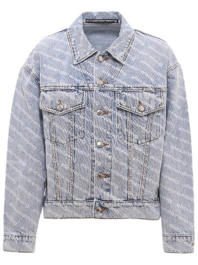 Women's Logo Print Denim Jacket - ALEXANDER WANG - BALAAN 2