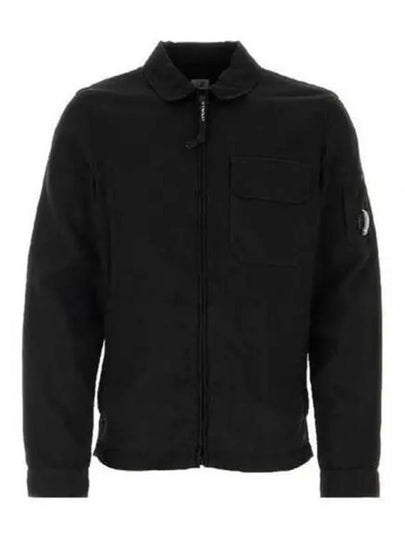 Nylon Double Weave Zipped Over Long Sleeve Shirt Black - CP COMPANY - BALAAN 2