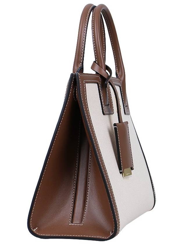 Francis Canvas Mini Tote Bag Natural Brown Beige - BURBERRY - BALAAN 5