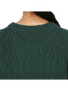 Cable Open Shoulder Long Sleeve Knit Top Green - GANNI - BALAAN 10