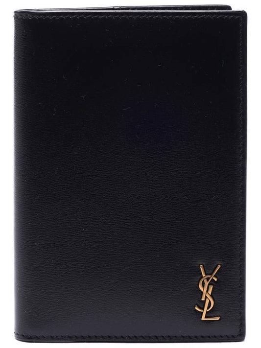 Monogram Logo Card Passport Wallet Black - SAINT LAURENT - BALAAN 2