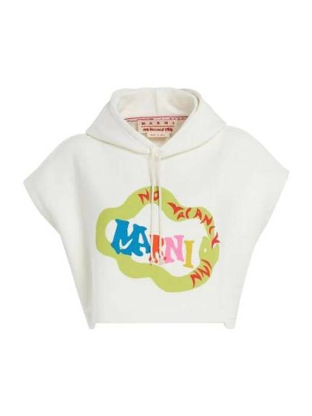 Logo Short Sleeve Hooded Top White - MARNI - BALAAN 2