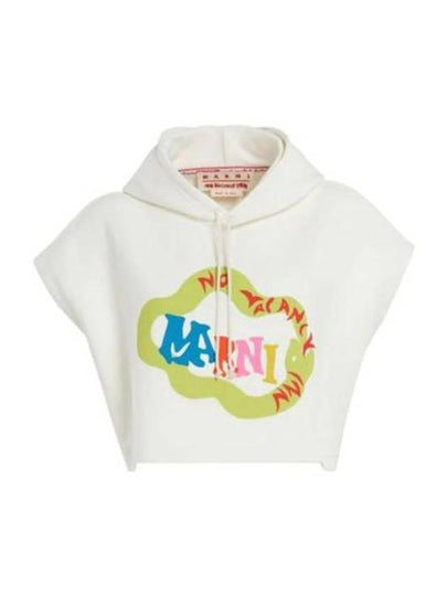 Logo Short Sleeve Hooded Top White - MARNI - BALAAN 2