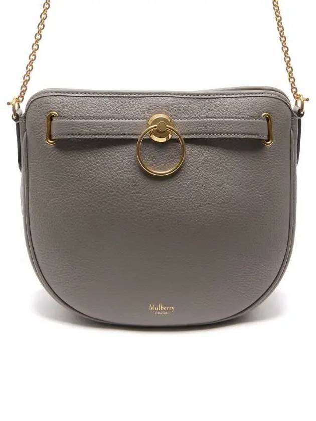 Brockwell Chain Leather Crossbody Bag Solid Grey - MULBERRY - BALAAN 2