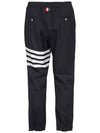 Plain Weave 4-Bar Elastic Waist Track Pants Black - THOM BROWNE - BALAAN 4