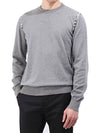 Men's Studded Round Knit Top Grey - LES HOMMES - BALAAN 1