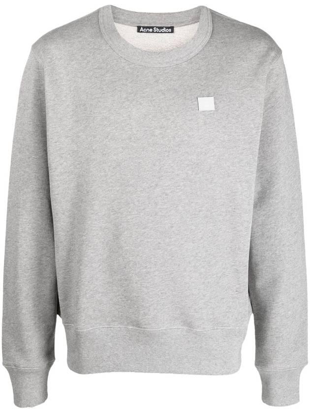 Logo Patch Regular Fit Crew Neck Sweatshirt Light Grey - ACNE STUDIOS - BALAAN 2