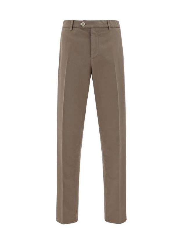 Cotton Chino Straight Pants Brown - BRUNELLO CUCINELLI - BALAAN 1