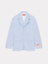 Oversized Fit Linen Blazer Jacket Blue - KENZO - BALAAN 2