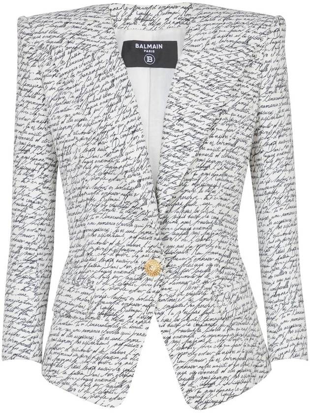 Balmain 1 Btn Love Letter Print Tailored Jacket Clothing - BALMAIN - BALAAN 1