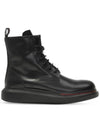 Oversole High Top Combat Boots Black - ALEXANDER MCQUEEN - BALAAN.