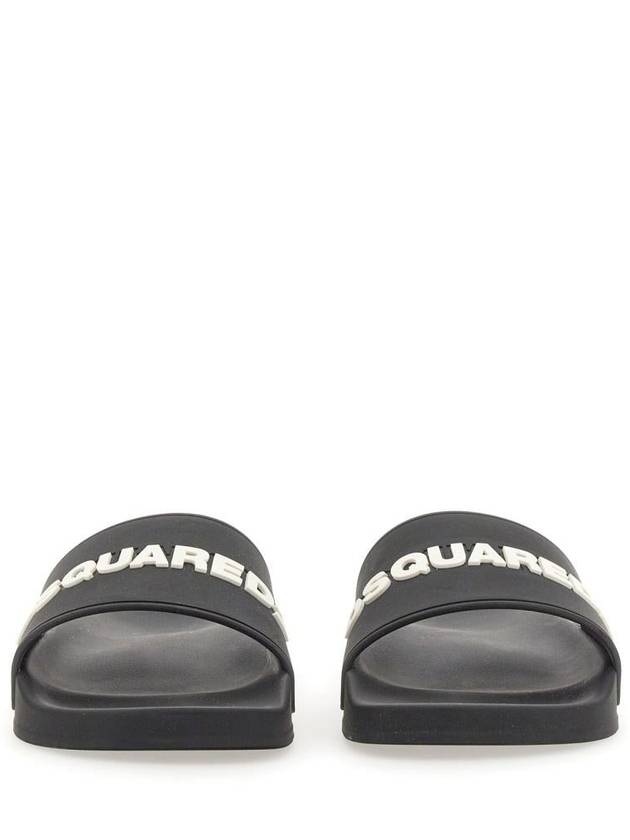 Men's Logo Rubber Slippers Black - DSQUARED2 - BALAAN 4