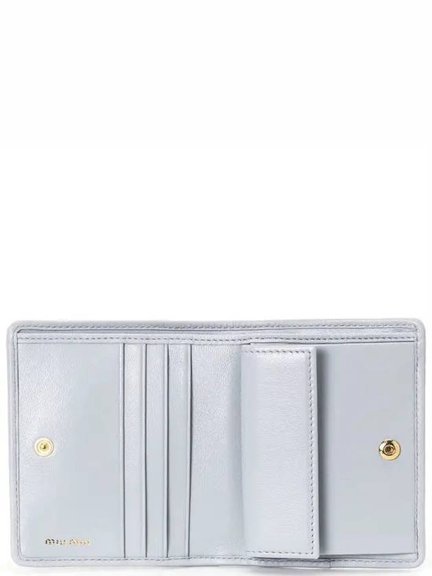 Matelasse Leather Half Wallet Sky Blue - MIU MIU - BALAAN 5