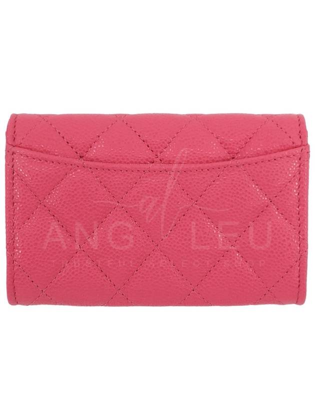 Classic flap card wallet snap caviar pink gold gold AP0214 - CHANEL - BALAAN 2