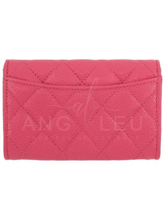 Classic flap card wallet snap caviar pink gold gold AP0214 - CHANEL - BALAAN 2