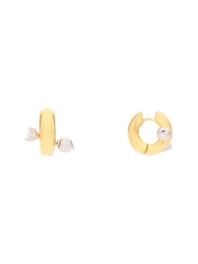 Gold Tone Hoops Earrings With Zircons In Gold Plated Brass Woman - PANCONESI - BALAAN 2